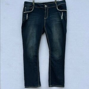 Faded Glory Bootcut Flare Angel Wing Rhinestone Jeans Size 16P